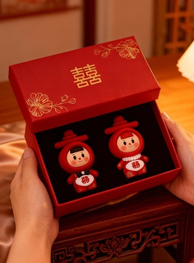 新中式结婚礼物树脂人物摆件