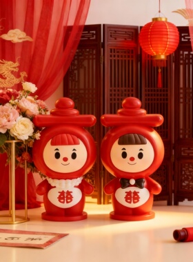 新中式喜字树脂摆件婚礼卧室