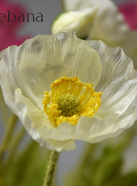 仿真罂粟花虞美人植绒美式软装