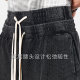TOMATOPAPA Men's Loose Straight Quarter Pants Distressed Splicing Double Waistband Drawstring Casual Waffle Shorts