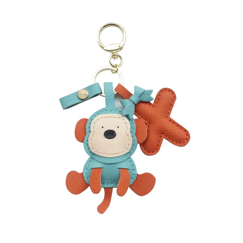 Оригинальный кожаный мультяшный брелок, маленькая подвеска с буквами, обезьяна, «сделай сам»