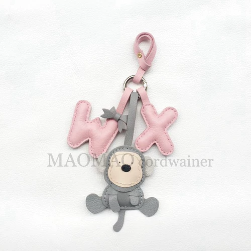 Оригинальный кожаный мультяшный брелок, маленькая подвеска с буквами, обезьяна, «сделай сам»