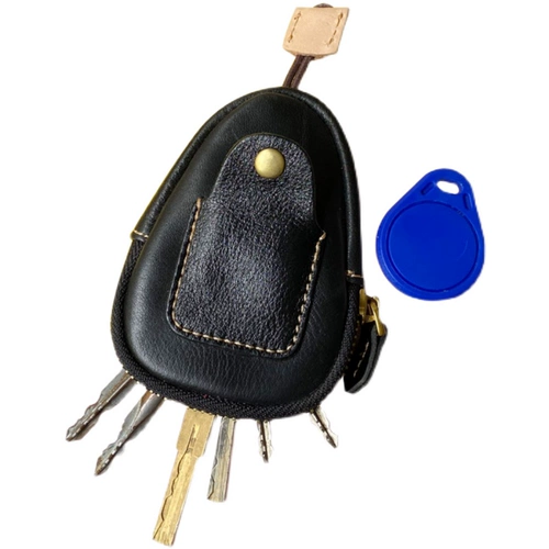 Кожаная универсальная вместительная и большая ключница, картхолдер с молнией, «сделай сам»