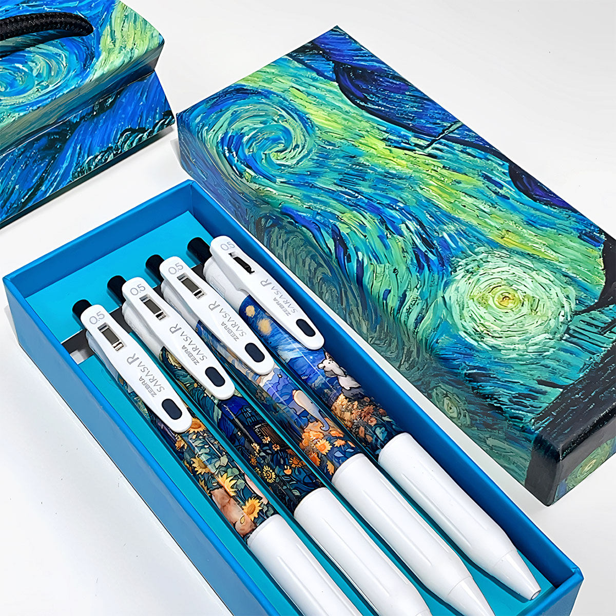 日本ZEBRA斑马中性笔JJ15梵高限定款按动速干黑色水笔向日葵莫奈星空学生礼品文具礼盒套装官方旗舰店官网,淘宝优惠券,粉丝福利购,淘宝优惠卷