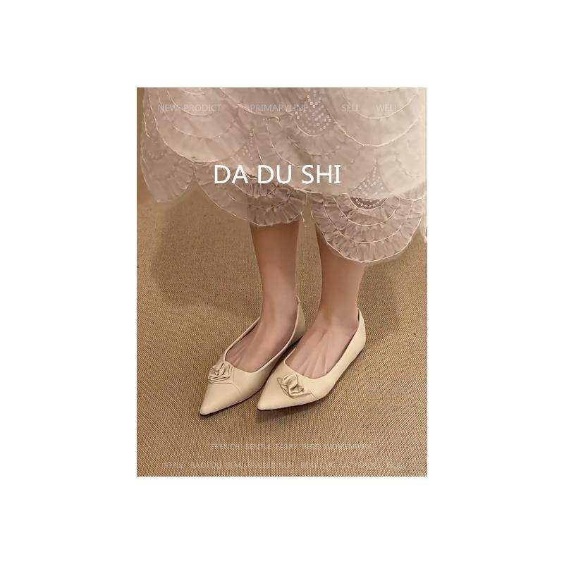 羊皮版！韩系平底尖头单鞋女千金风软底玛丽珍鞋一脚蹬真皮瓢鞋,淘宝优惠券,粉丝福利购,淘宝优惠卷