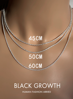 钛钢素链男女项链爆闪