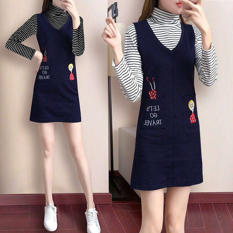 秋季韩版气质连衣裙洋气小个子衬衫 炫美风连衣裙