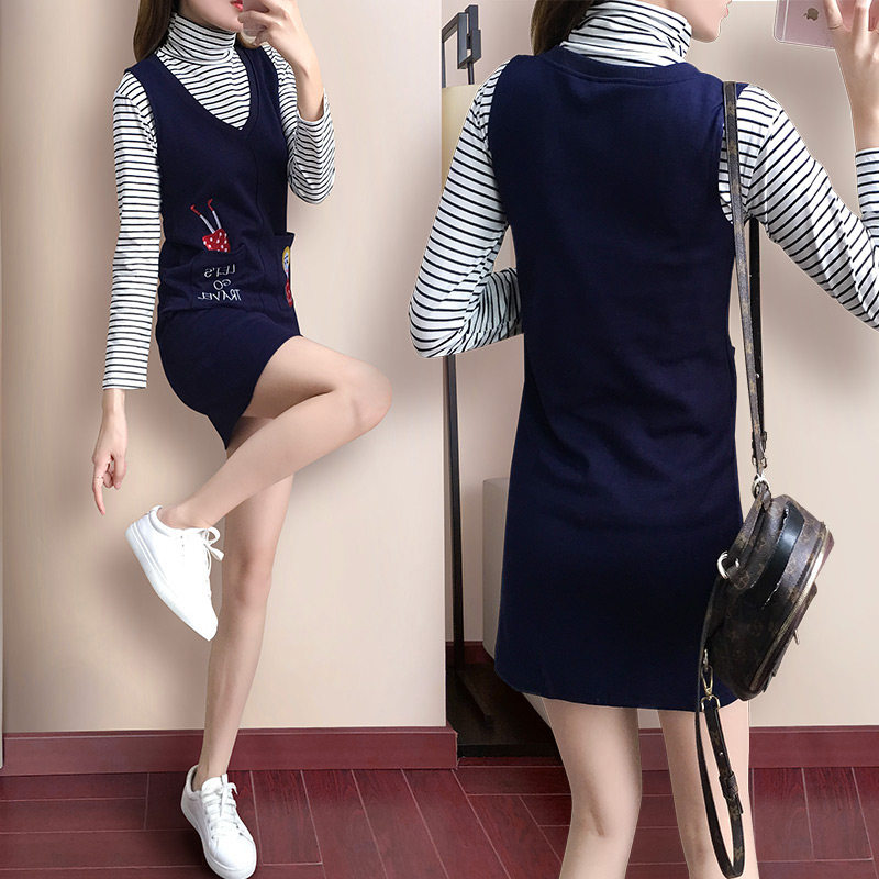 秋季韩版气质连衣裙洋气小个子衬衫 炫美风连衣裙