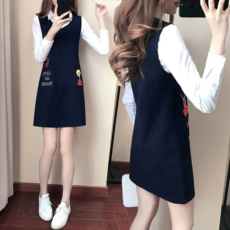 秋季韩版气质连衣裙洋气小个子衬衫 炫美风连衣裙