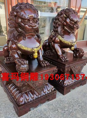 铸铜故宫狮雕塑定制一对