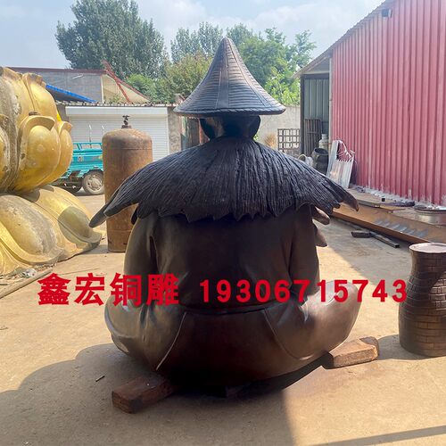 大型姜太公垂钓雕塑渔翁打鱼铜像户外铸铜老人物民俗景观小品摆件 - 图1