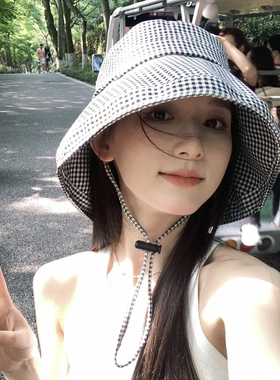 防晒遮阳渔夫帽女夏大檐防紫外线