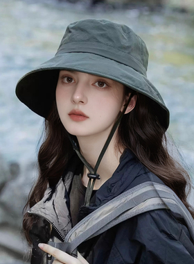 户外徒步登山渔夫帽女2026夏新款大檐防晒遮阳防紫外线时尚洋气男