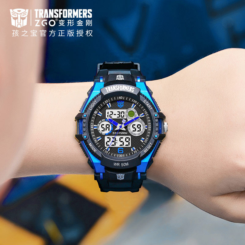 变形金刚儿童男孩防水防摔电子表 zwot智威国产腕表