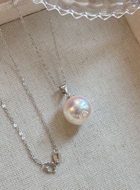 吊坠单颗珍珠项链女2026新款akoya锁骨链天女极光轻奢小众高级感