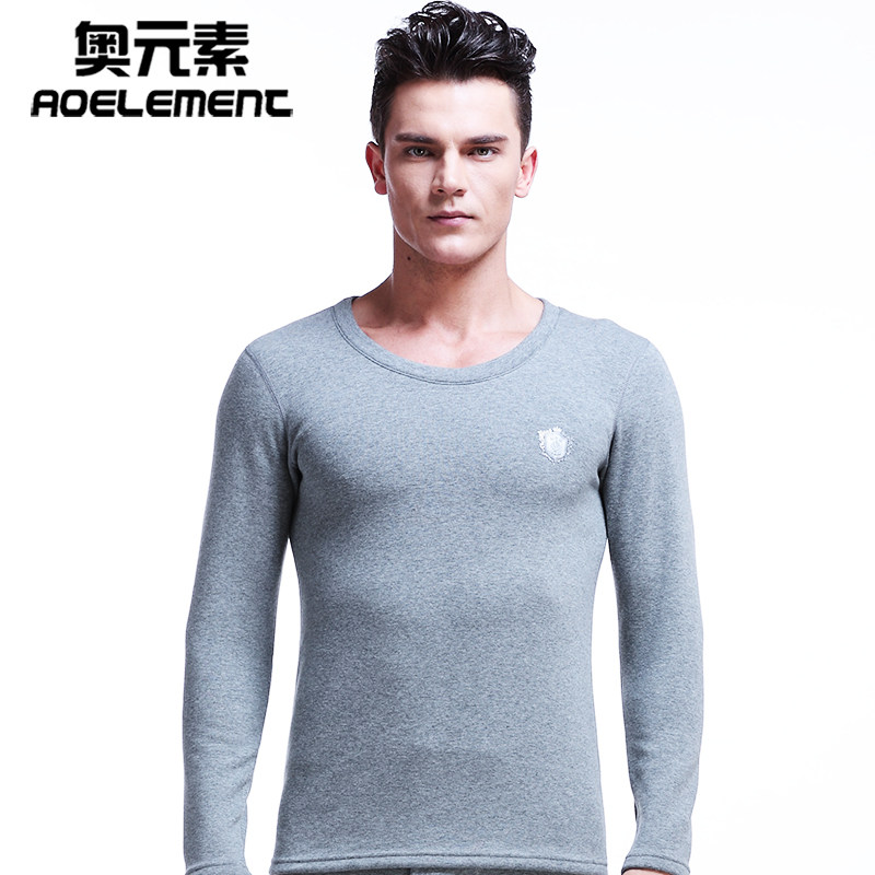 奥元素冬季男士单件加厚加绒圆领修身防寒打底秋衣保暖上衣内衣男,淘宝优惠券,粉丝福利购,淘宝优惠卷