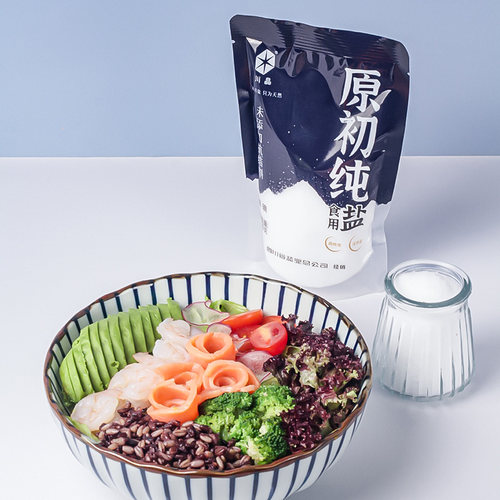 川晶食盐家用加碘盐不含抗结剂350g*4袋原初纯精制深井矿盐细盐巴 - 图1
