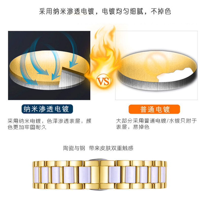 代用卡西欧女士精钢陶瓷手表带 佩伊配件