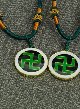 黄铜2.6cm双面五行能量吊坠乾坤艮兑离砍巽震八宫万字符太极项链