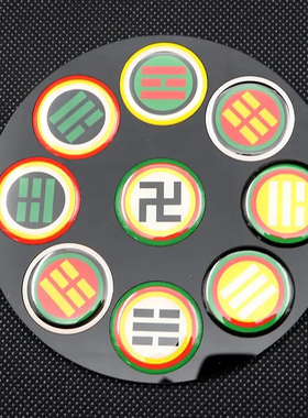 11公分后天八卦万字太极八卦五龙震盘小五龙单面亚克力黄铜太极盘