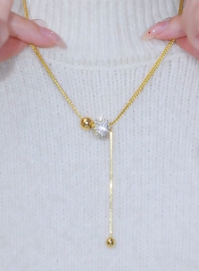 臻萌混合镶嵌铜微镶竹节链女高级