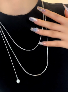 臻萌其它铜微镶蛇骨链女叠戴项链