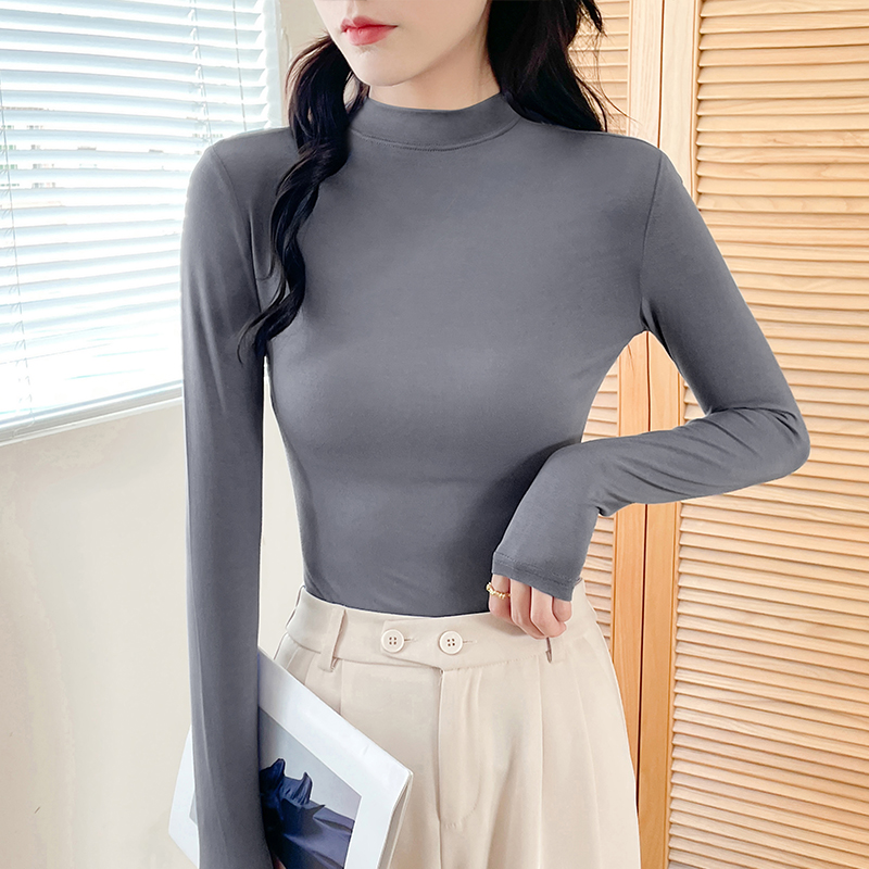 多个款式【法吉金】半高领莫代尔长袖