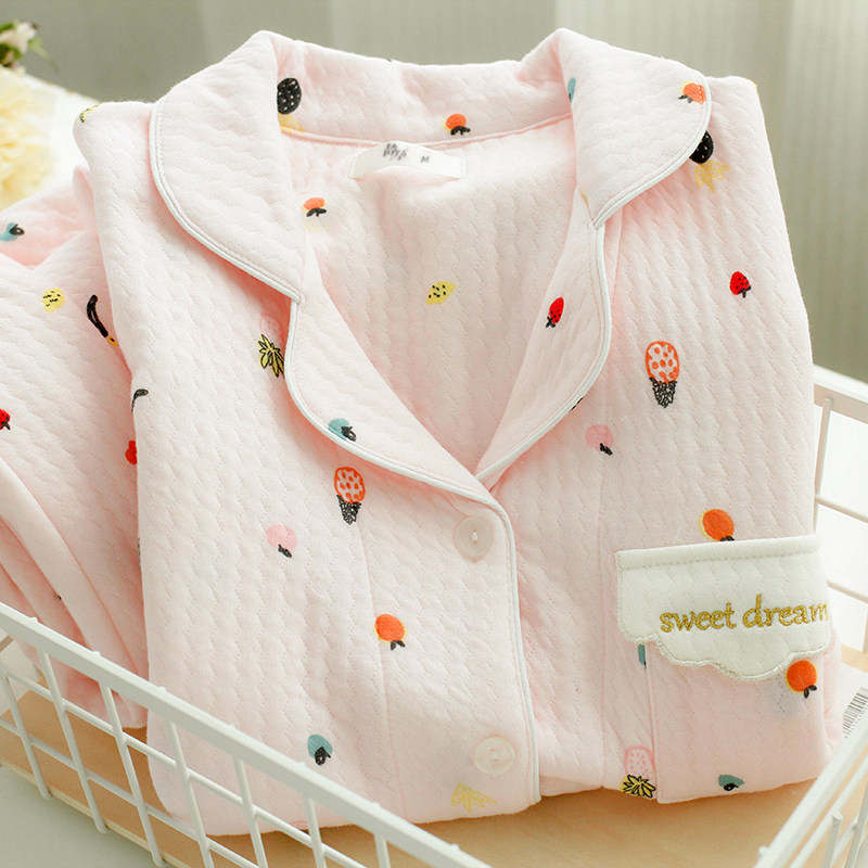 月子服春秋纯棉产后喂奶10月份睡衣 静孕家居服套装