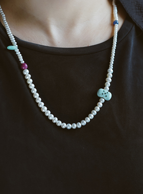 无同 海的女儿  海蓝宝珍珠绿松石手钏项链