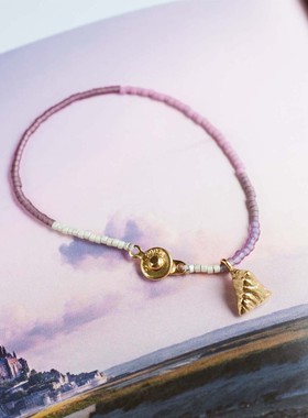 银镀金手链无同紫色端午礼品