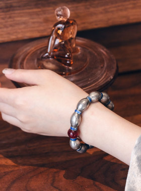 无同老银珠古法琉璃民族风手链