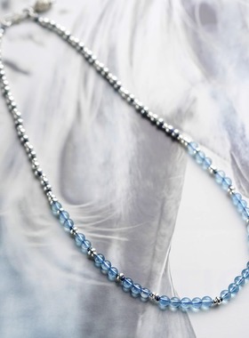 小众饰品无同海蓝宝原创