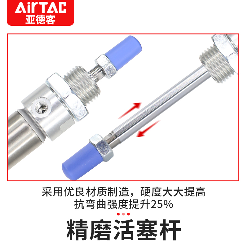 亚德客不锈钢迷你平尾气缸MA20X25X30X50X75X100X125X150SU/CA/CM - 图2