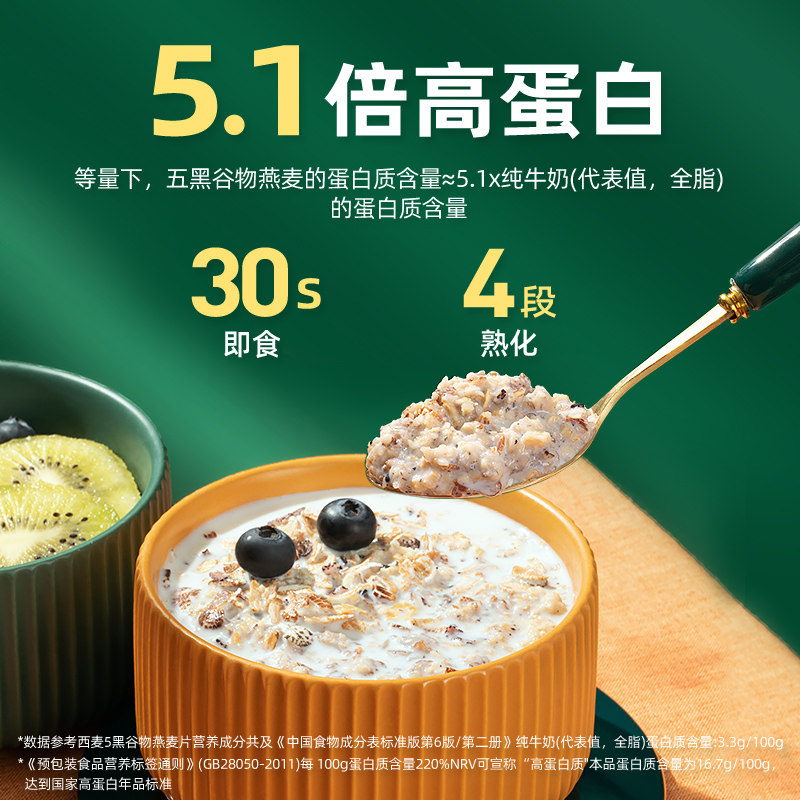 【年货礼盒】西麦纯燕麦片膳食纤维奇亚籽5黑高蛋白质节日送礼