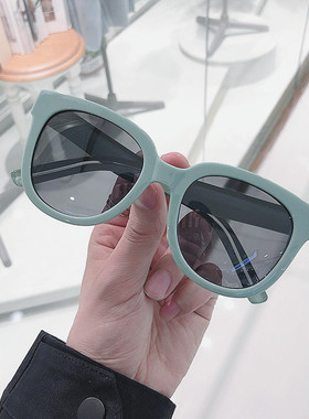 墨镜女奶茶绿色偏光女近视圆脸