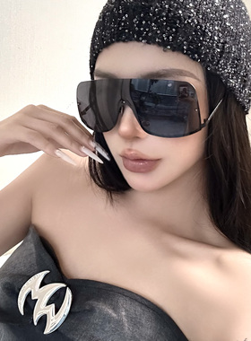 个性金属大黑色半框连体