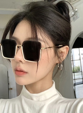 防紫外线方形韩版女半框防晒