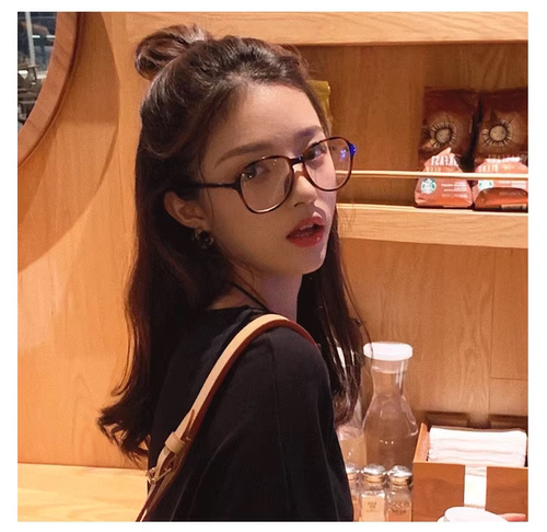 ins网红倪妮同款眼镜框近视透明平光镜女大脸超轻圆脸显瘦文艺潮 - 图0