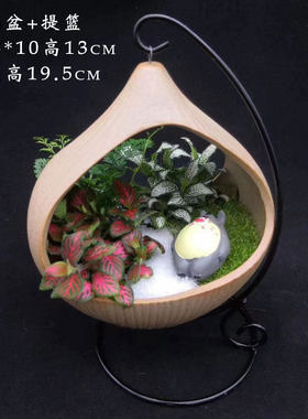 个性园艺悬挂花盆铁架陶瓷