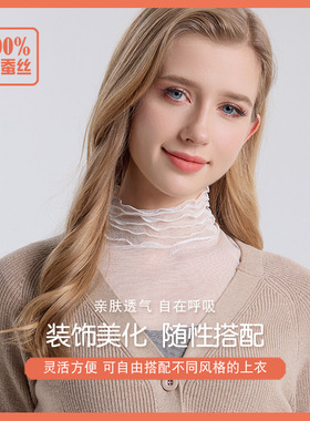 100%桑蚕丝针织网眼假领子