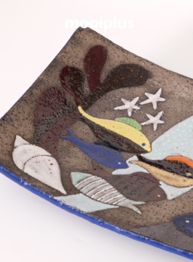 瑞典/中古｜UE Spectra 浮雕 海底世界 珊瑚 装饰盘 36*24*6cm