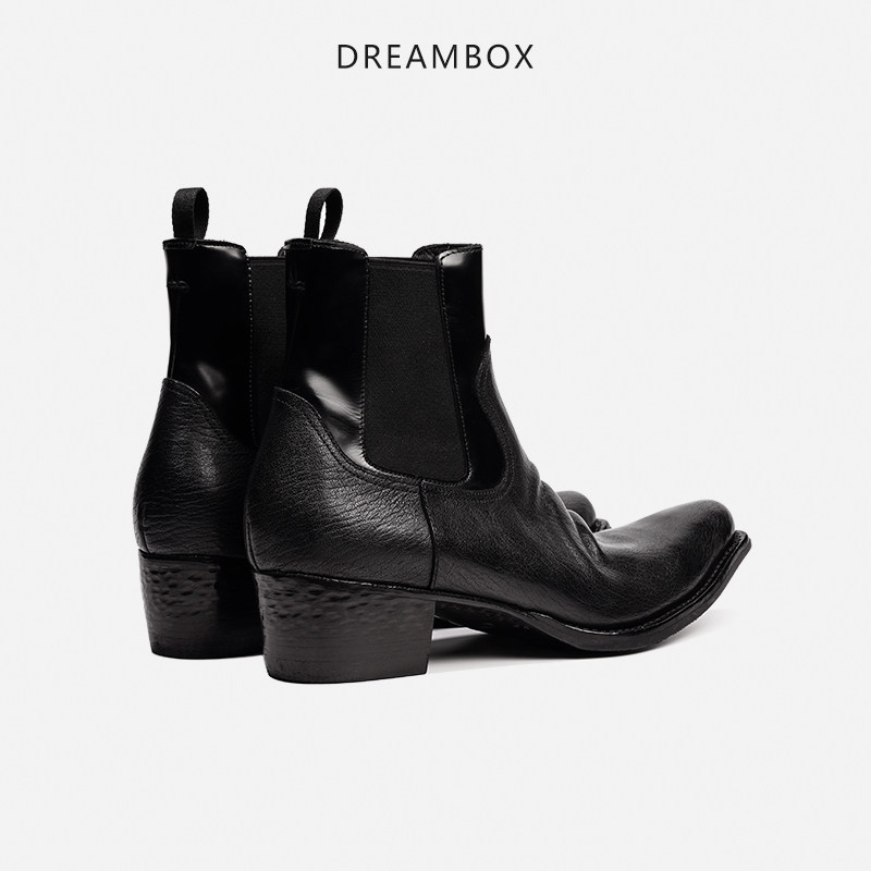 DREAMBOX钧博高档骆驼皮尖头皮靴纯手工固特异男靴复古暗黑巫师靴,淘宝优惠券,粉丝福利购,淘宝优惠卷