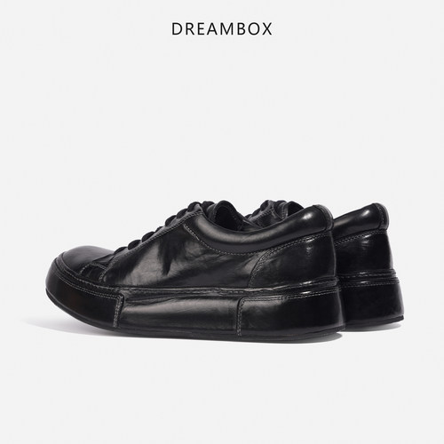 DREAMBOX钧博vibram男士马皮小黑鞋轻便透气休闲板鞋2025新款男鞋 - 图2