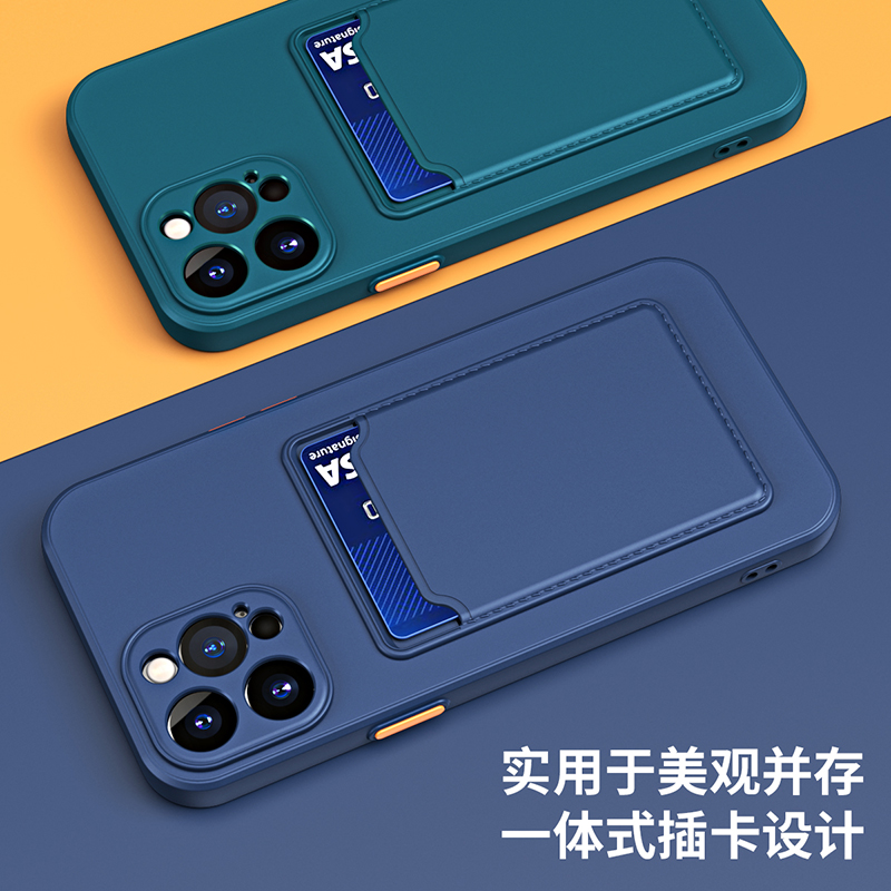 一体卡包s23ultra手机壳适用三星s21硅胶samsungA31深蓝色note10PLUS插卡保护套S20FE爆款网红M51防摔S22软壳 - 图2