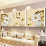 Cross -STITCH 2022 Новая вышивка Poto Home и шедеврская вышивка Простая и современная маленькая золотая тройная картина лотоса