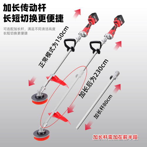 电动塑料刷清洁机锂电打磨抛光机地面清洗污垢青苔硬毛刷强力去污 - 图1