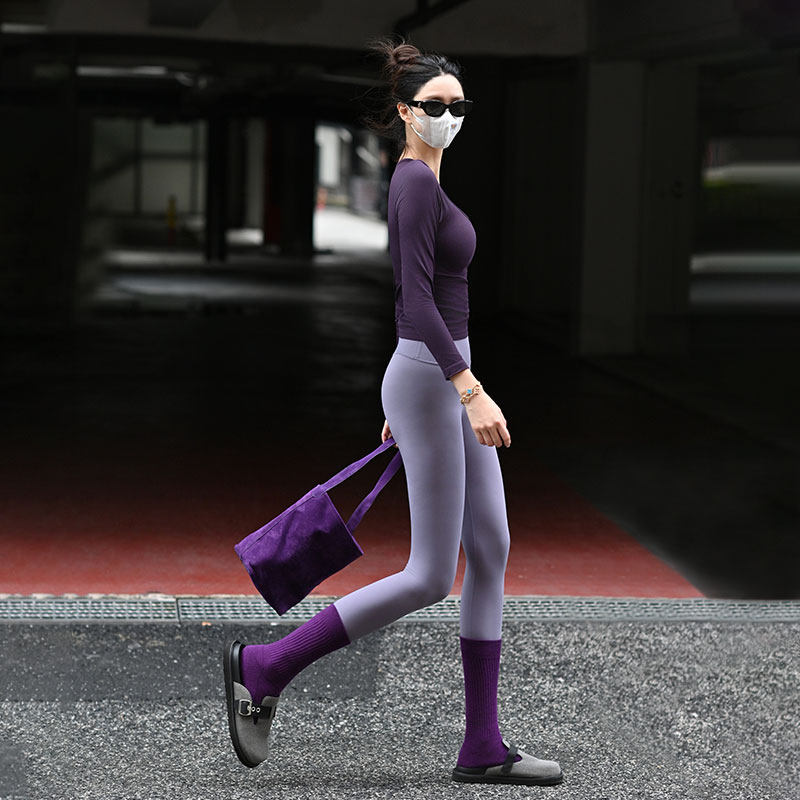 Beemen秋冬新款瑜伽服套装固定杯长袖外穿显瘦训练健身运动上衣女,淘宝优惠券,粉丝福利购,淘宝优惠卷