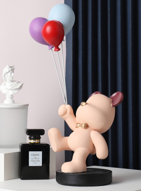由山堂树脂气球熊摆件