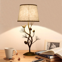 Nordic Retro American Countryside Creative Bedroom Bedside Headlights Decoration Bar Table Lamp Iron Art Pine Nuts Birdie