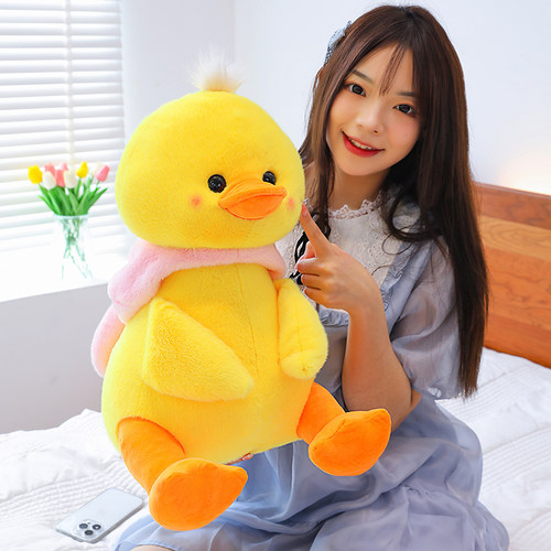 网红可爱戴帽黄色小鸭子玩偶黄鸭娃娃男女孩儿童礼物毛绒玩具公仔 - 图2